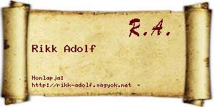 Rikk Adolf névjegykártya